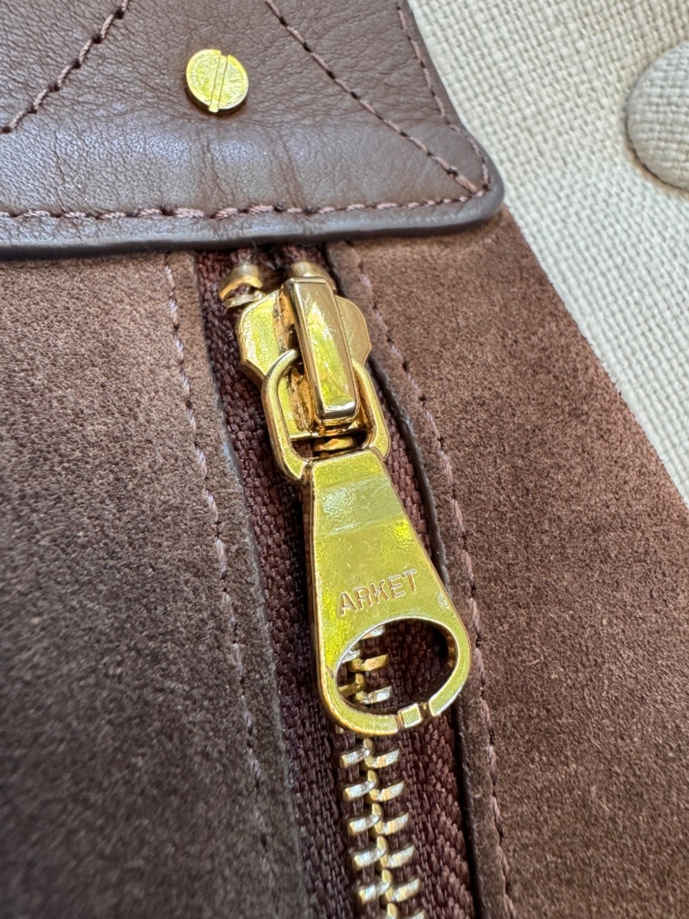 ARKET Curved Suede Shoulder Bag | Chocolate Brown | Like New - Picture 7 of 15